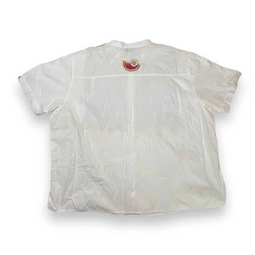 VTG Quacker Factory Watermelon Strawberry Button Up Short Sleeve‎ Shirt Size 3XL - Picture 3 of 8